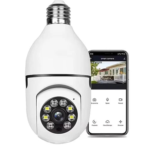 Cámara Seguridad Inteligente 360° Tipo Foco con Visión Nocturna